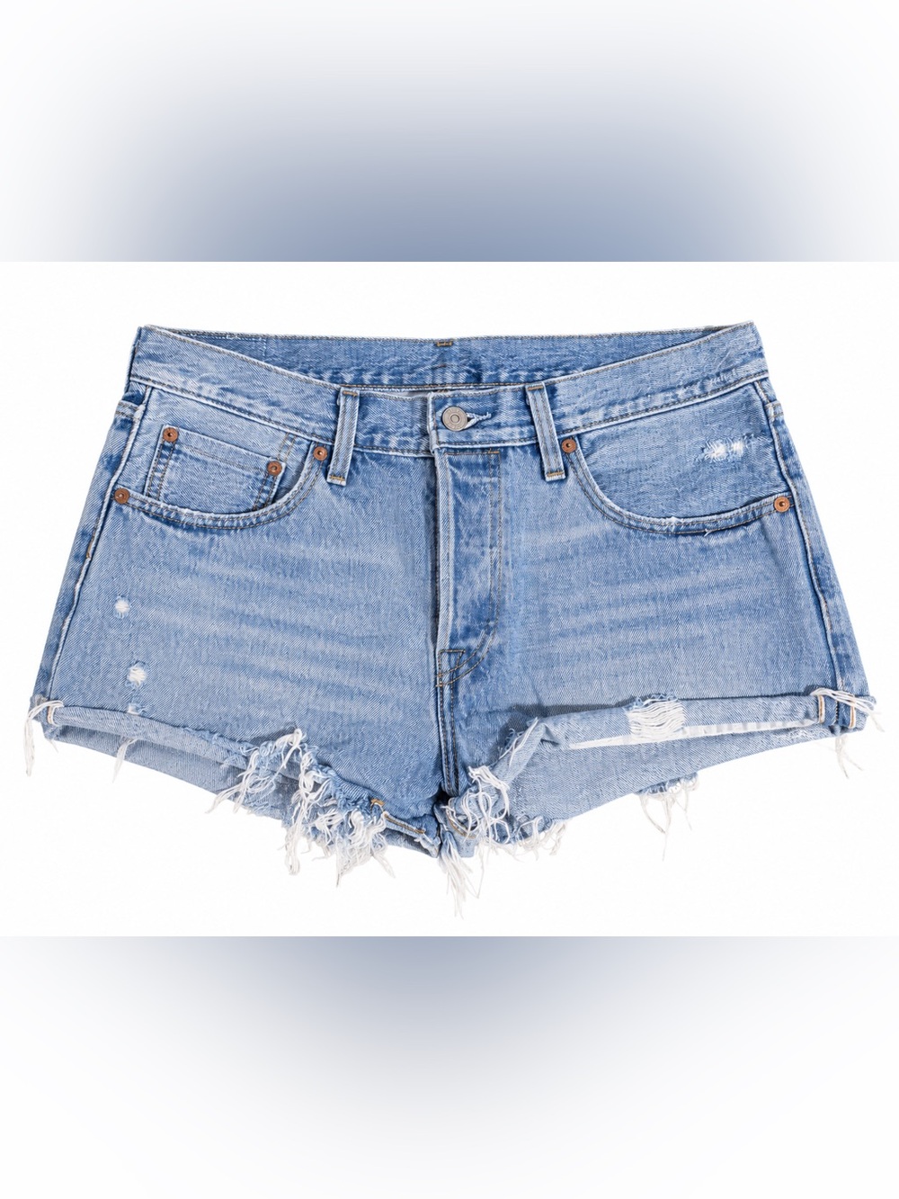 Levi's Vintage Light Blue Distressed Cutoff Denim Shorts